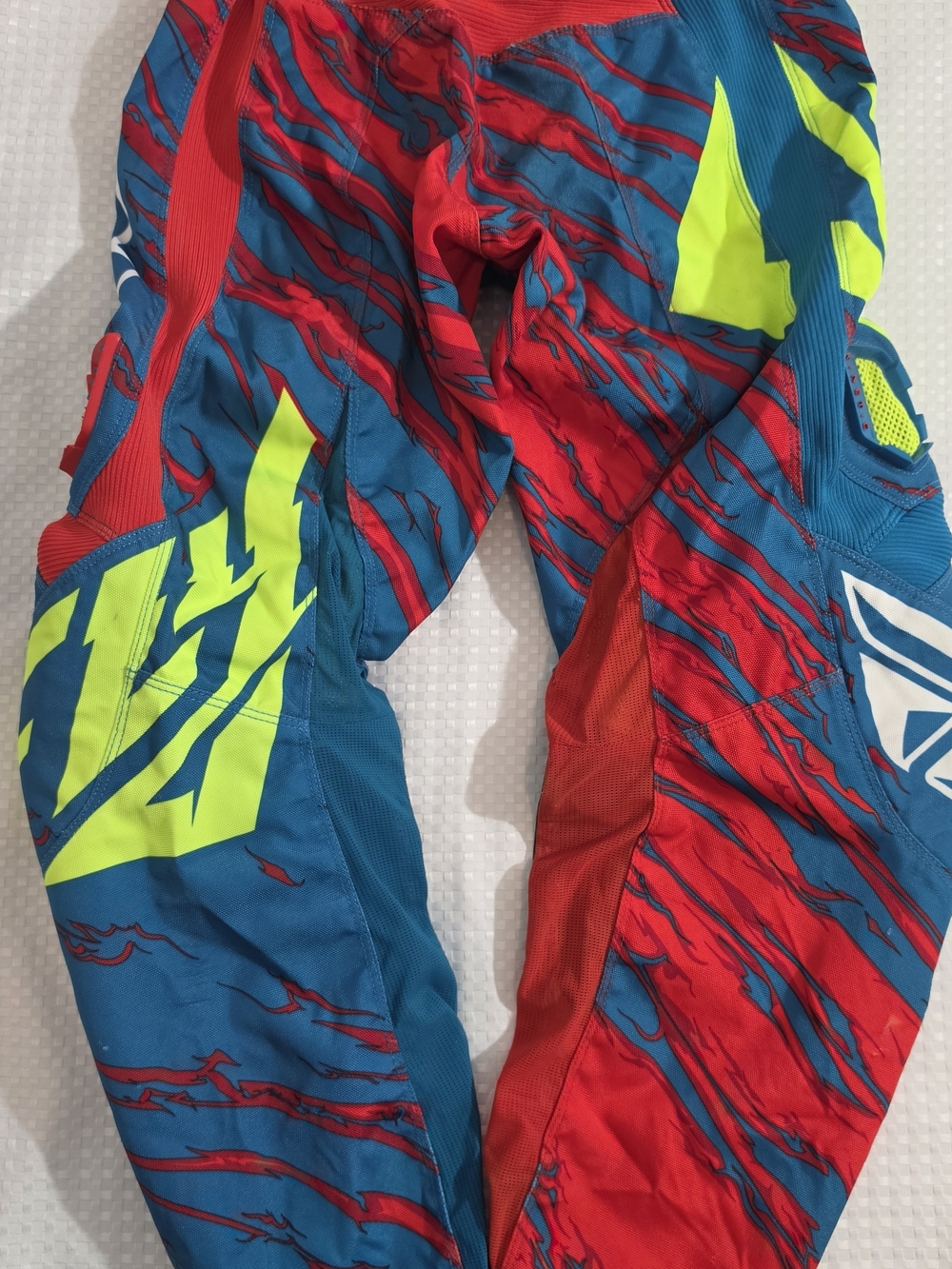 Fly Racing Kinetic Relapse Motocross Pants Teal Red Adult Size 30 Dirt Bike EUC